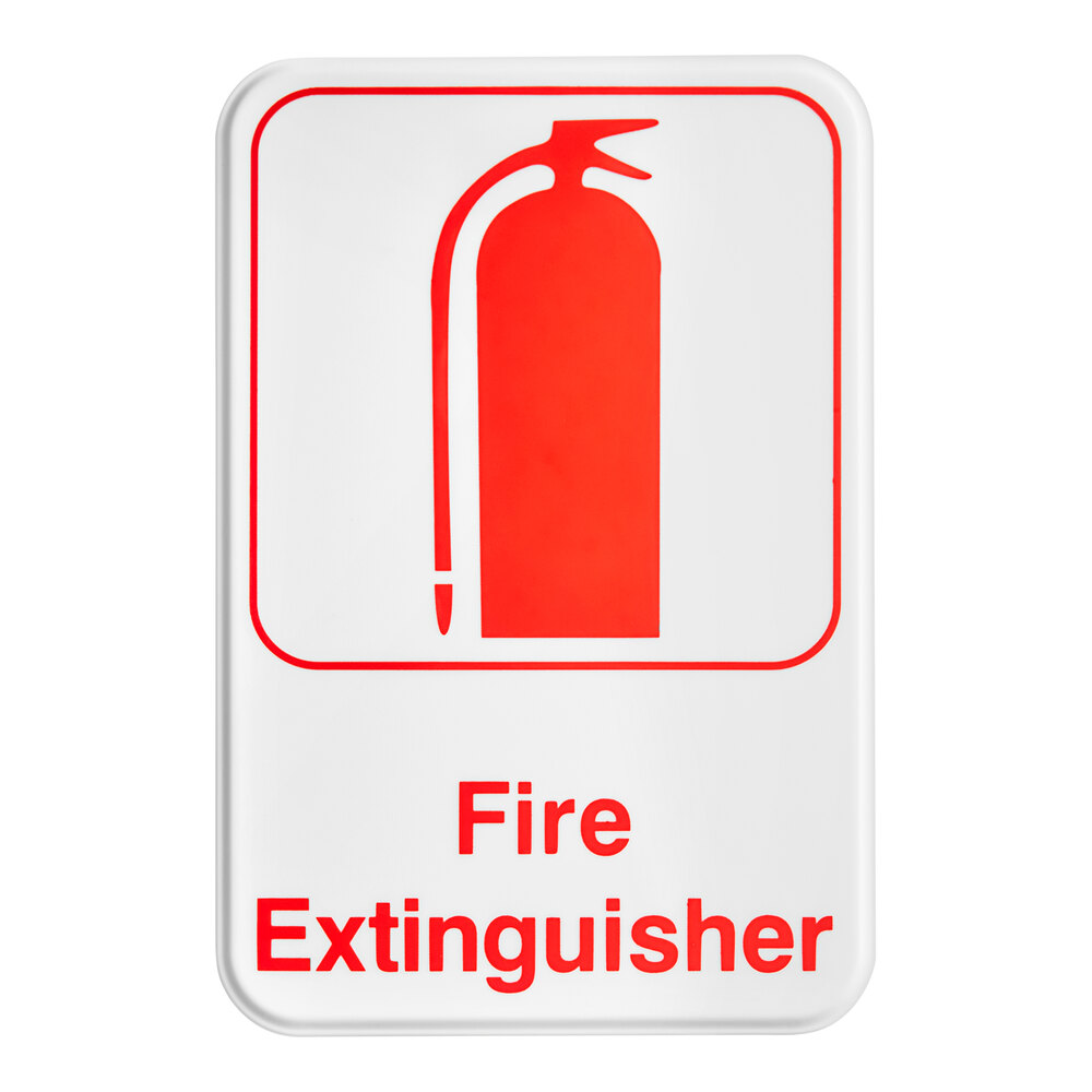 Lavex Fire Extinguisher Sign - Red and White, 9" x 6"
