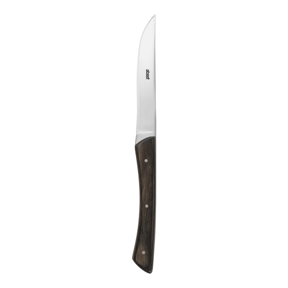 Abert Texas 9 1/4" Stainless Steel Steak Knife with Pakkawood Handle by Arc Cardinal - 6/Case