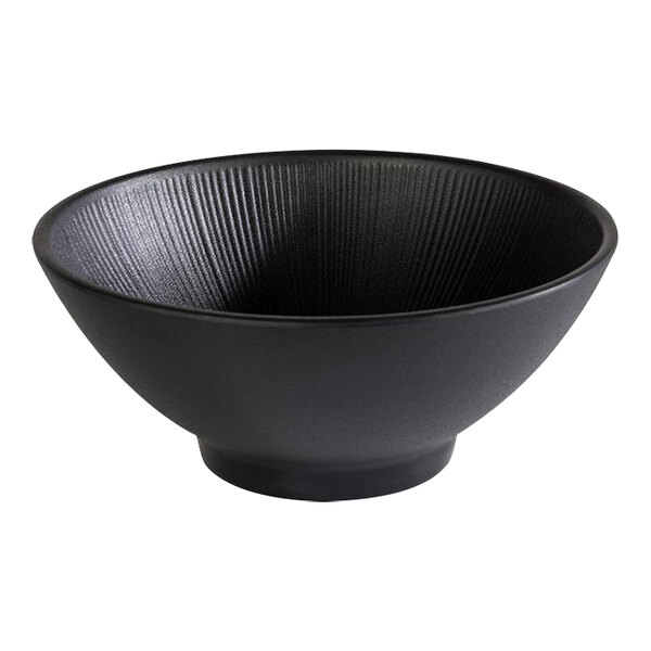 APS Nero 30.4 oz. Round Melamine Ramen Bowl - 6/Case