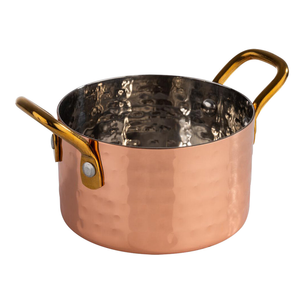 APS Mumbai 10.1 oz. Round Hammered Copper Serving Pot