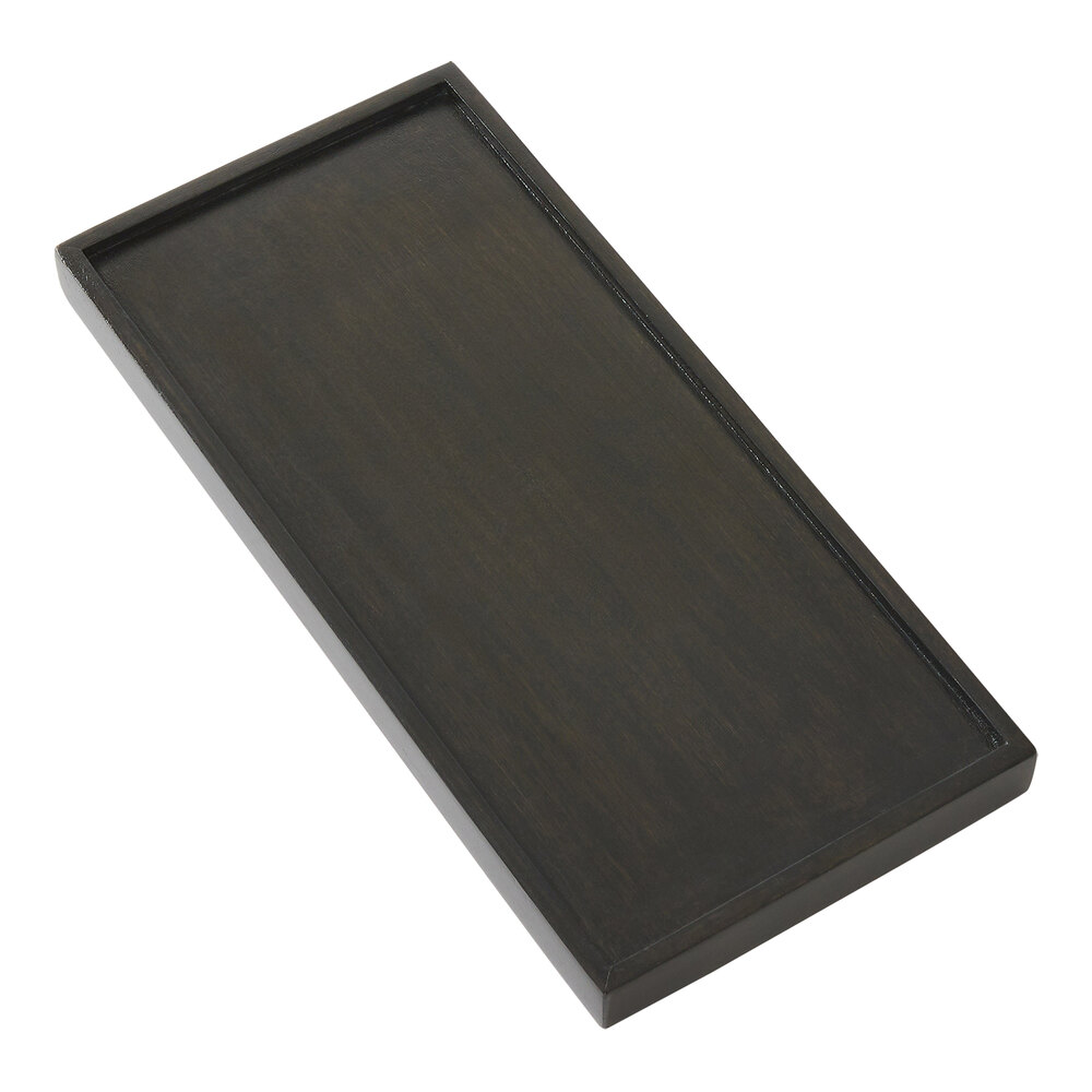American Metalcraft Upton Collection 14 1/4" x 6 5/8" x 1" Espresso Wood Platter