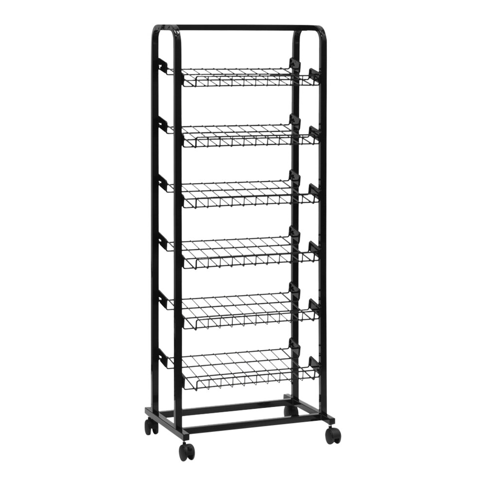24" x 22" x 64" Mobile 6-Shelf Angled Merchandising Display