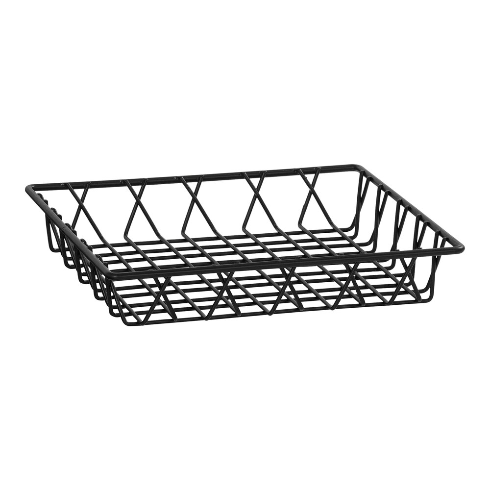 Cal-Mil 1293TRAY Black Square Wire Basket - 12" x 12" x 3"