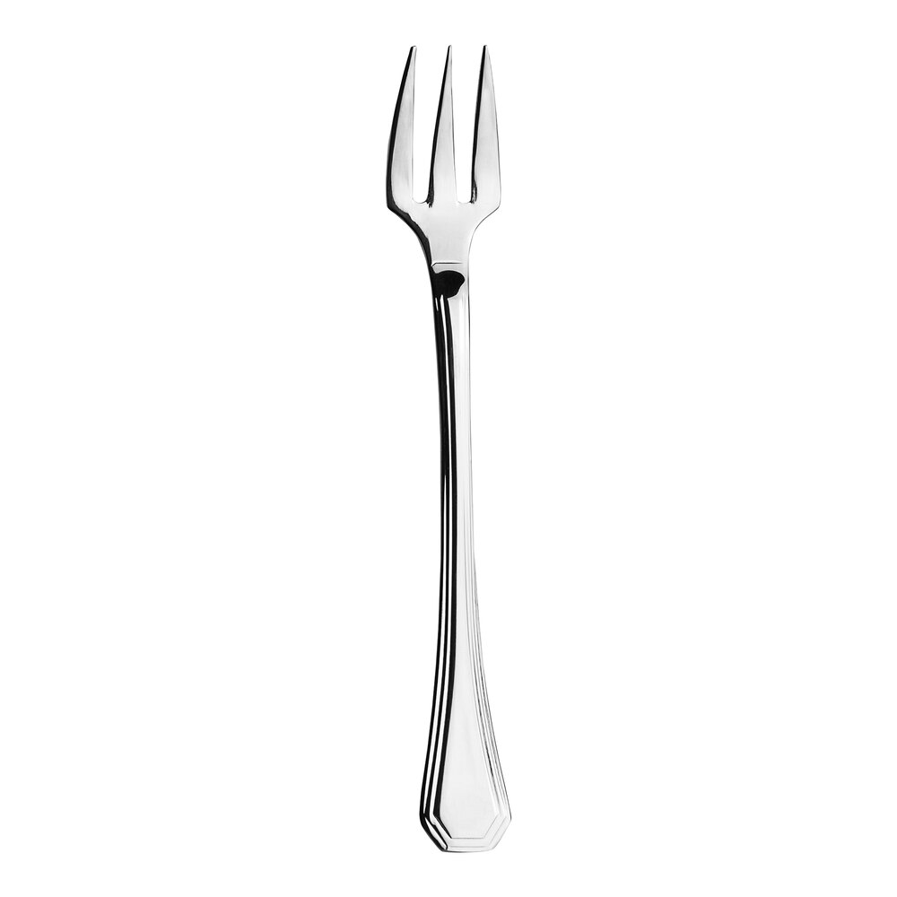 WNK Deluxe from Steelite International 5 1/2" 18/10 Stainless Steel Extra Heavy Weight Three-Prong Oyster / Cocktail Fork - 12/Case