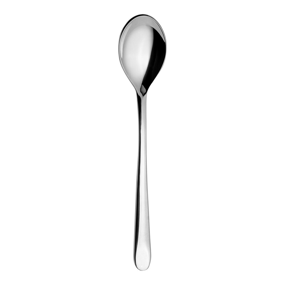 WNK Harlan from Steelite International 7 1/2" 18/10 Stainless Steel Extra Heavy Weight Oval Bowl Soup / Dessert Spoon - 12/Case