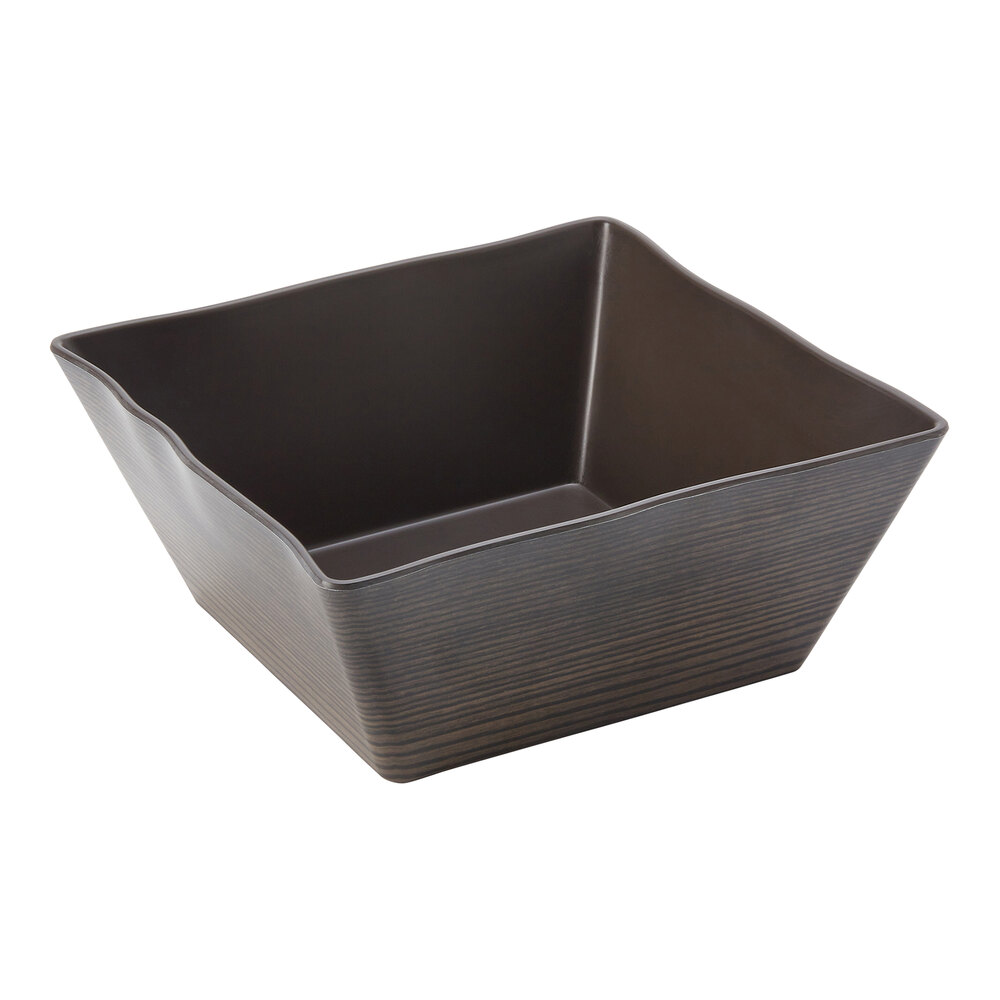 American Metalcraft 125 oz. Square Walnut Melamine Bowl
