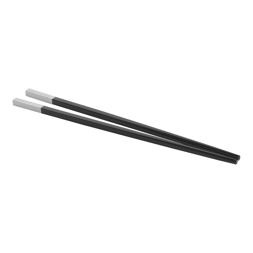 WNK from Steelite International 9 7/8" Black Melamine Chopsticks Set - 12/Case