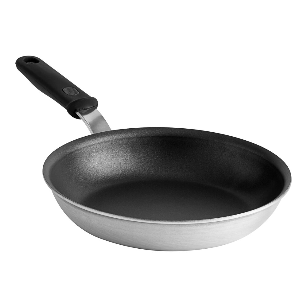 Vollrath Wear-Ever 10" Aluminum Non-Stick Fry Pan with Rivetless Interior, CeramiGuard II Coating, and Black Silicone Handle 562410
