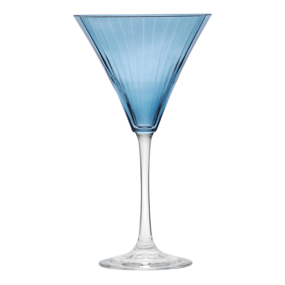 Libbey Linear 9.5 oz. Blue Martini Glass - 12/Case