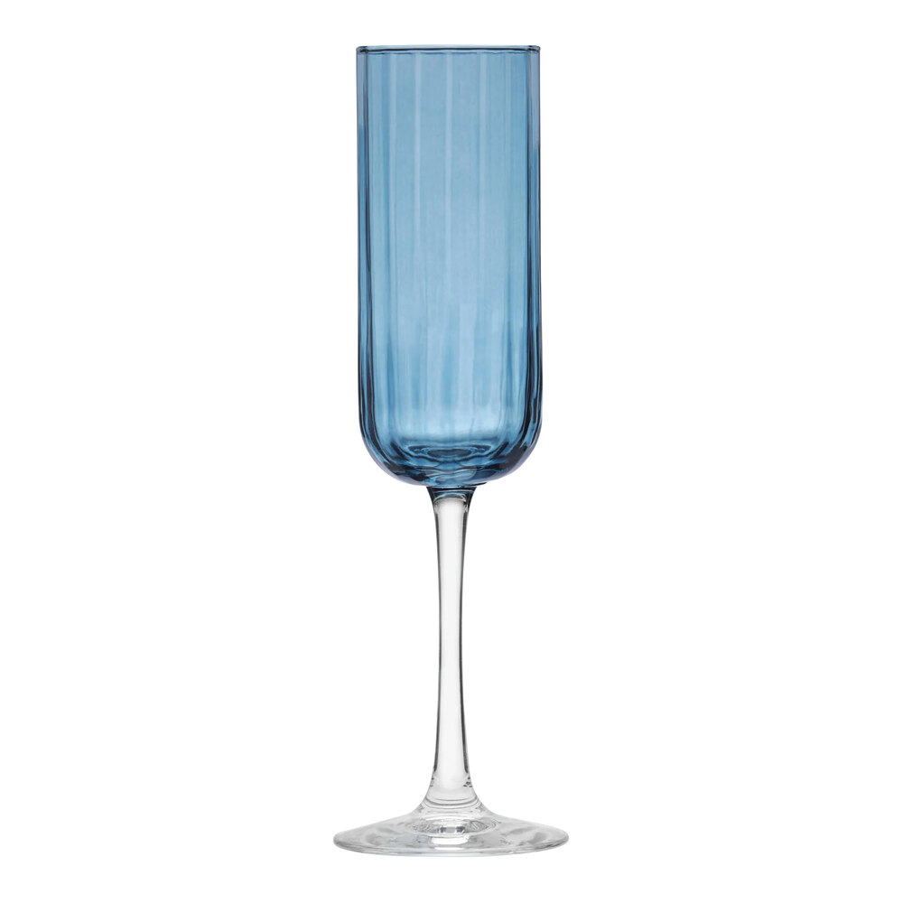 Libbey Linear 7.5 oz. Blue Flute Glass - 12/Case