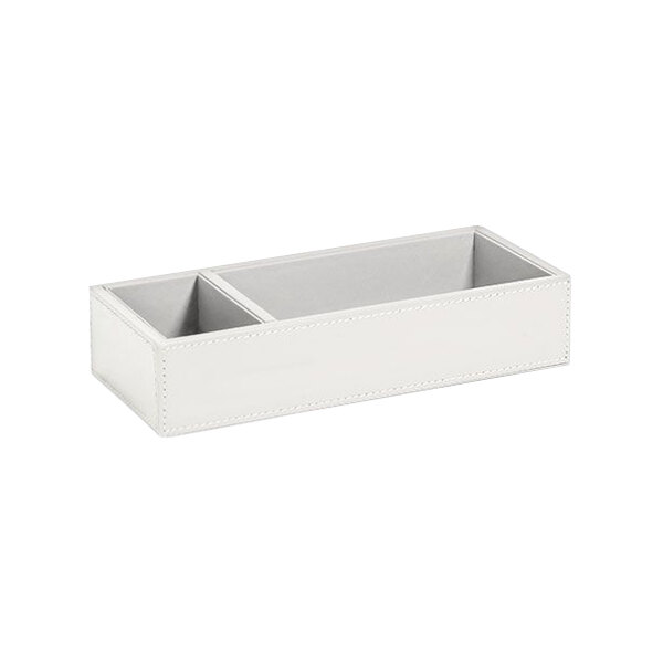 room360 London 9 1/2" x 4 1/4" White Faux Leather Organizer - 4/Case