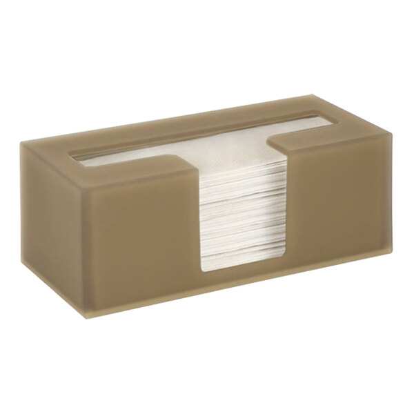 room360 Nassau 10 1/2" x 5" Nutmeg Resin C-Fold Paper Towel Dispenser RTB011BRT21 - 4/Case
