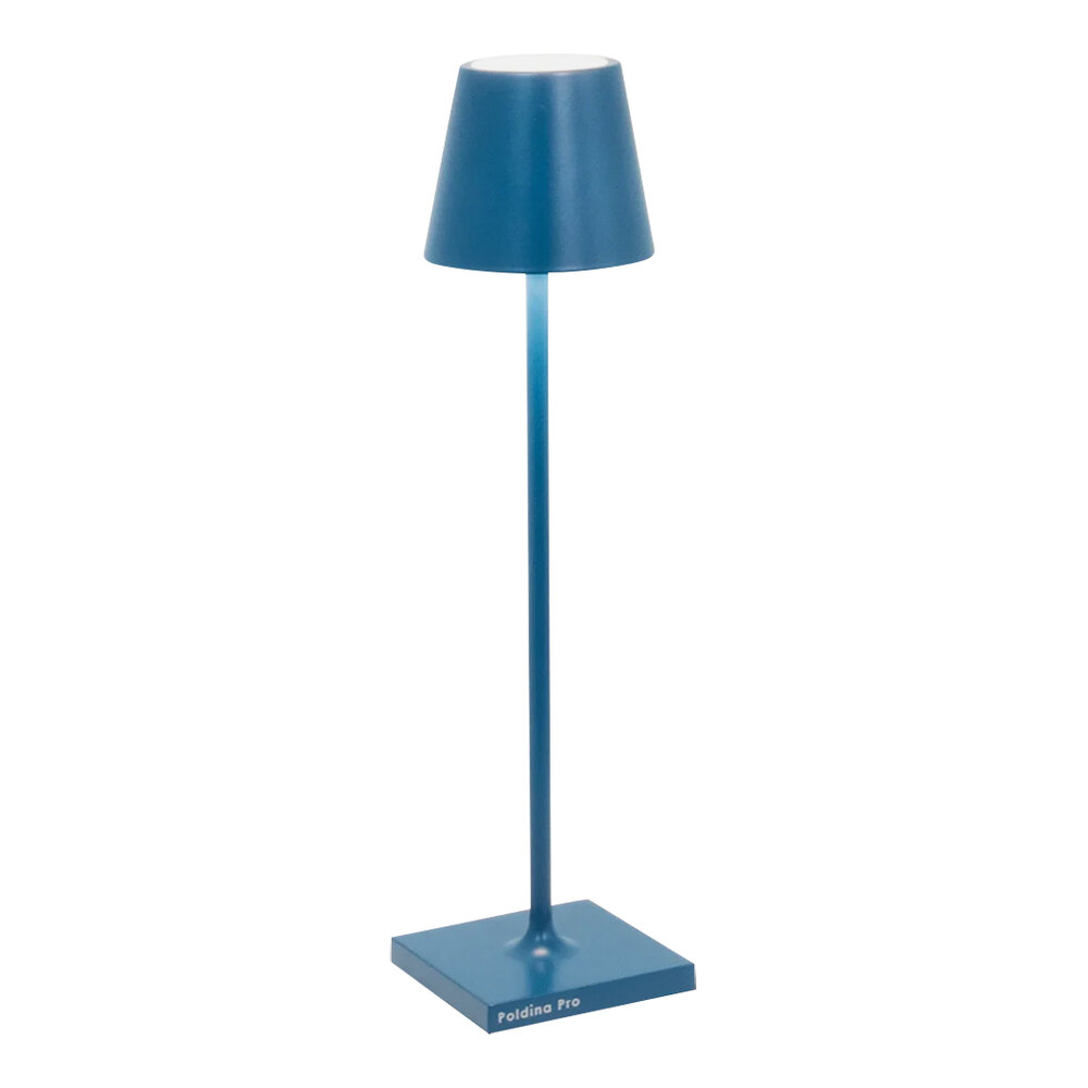 Zafferano America Poldina Pro Micro 10 7/8" Capri Blue Cordless Rechargeable Table Lamp