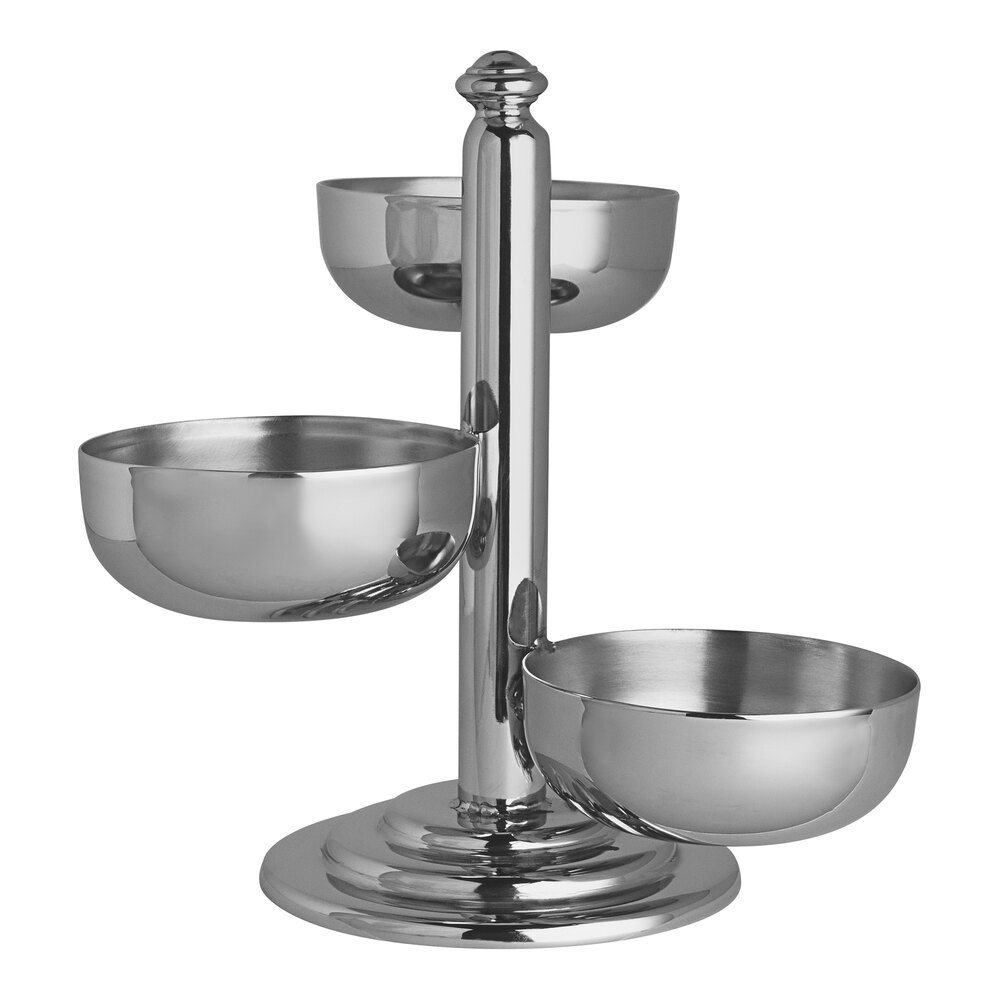 Williamsburg Metalworks by Steelite International 3-Tier Stainless Steel Condiment Stand