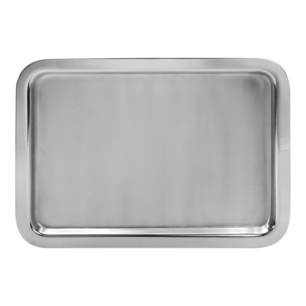 Williamsburg Metalworks by Steelite International 13" x 10" Stainless Steel Rectangular Serving Tray