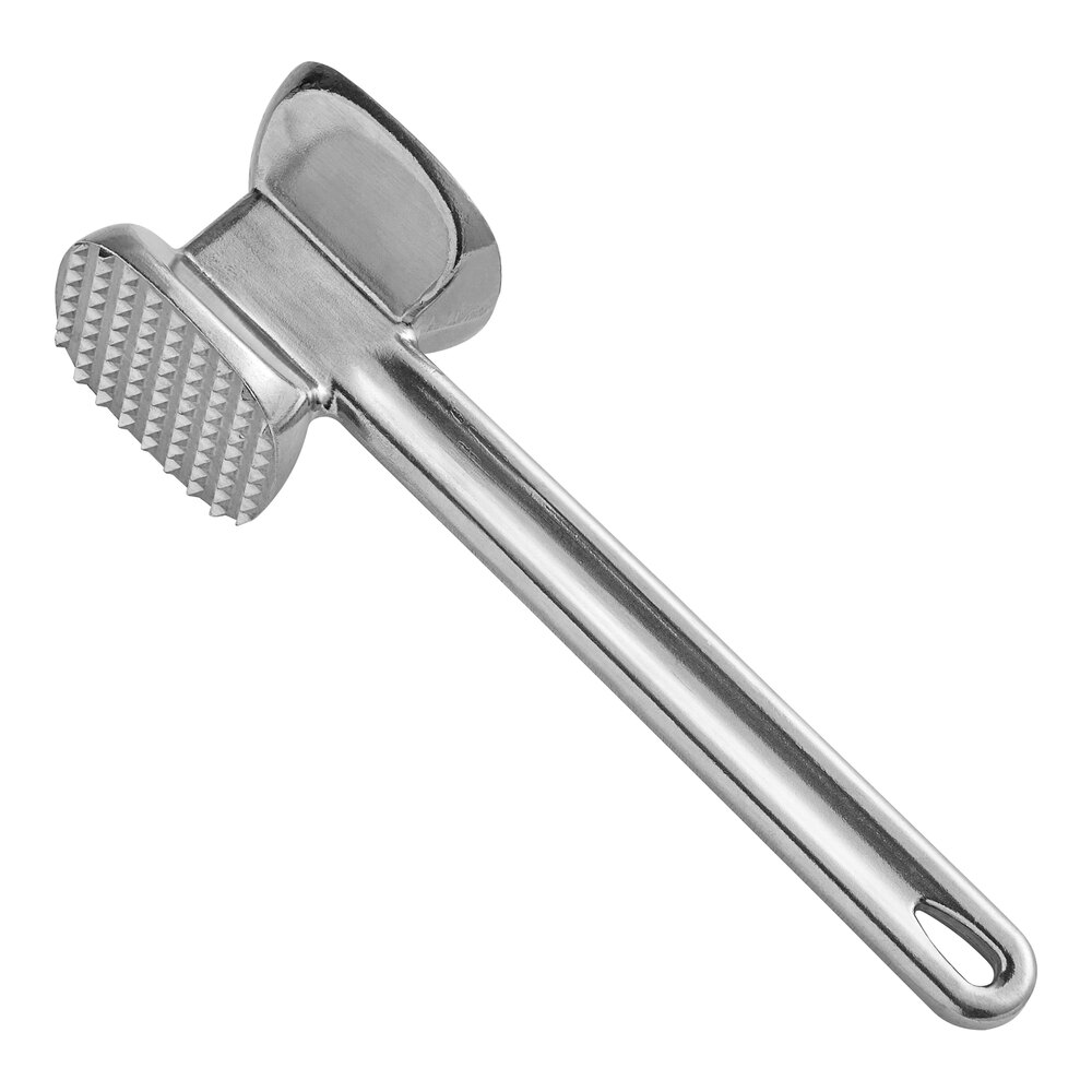 Choice 10 7/8" Dual-Sided Aluminum Meat Tenderizer