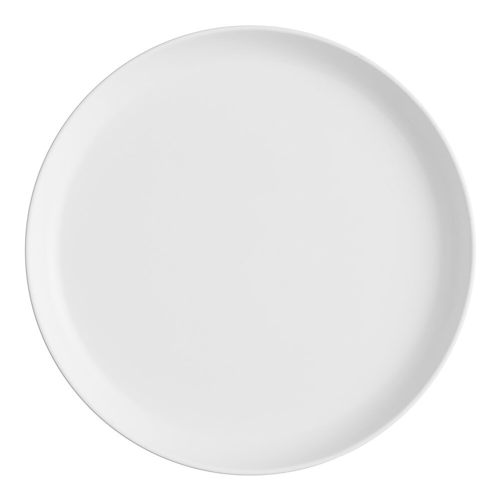 American Metalcraft Ani 8 7/8" White Round Melamine Coupe Plate
