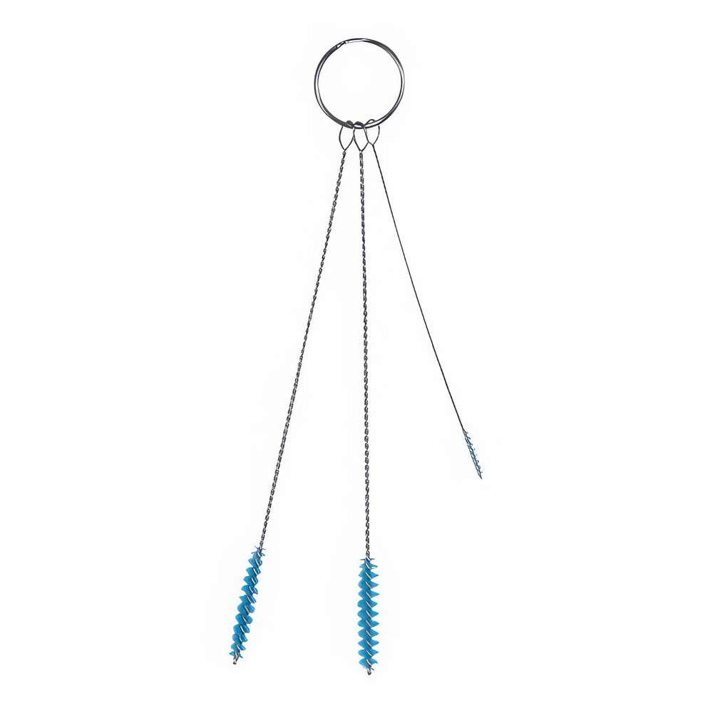 Vikan 1/16", 1/8", and 1/4" Blue Soft Polyester Tube Brush Set 53623