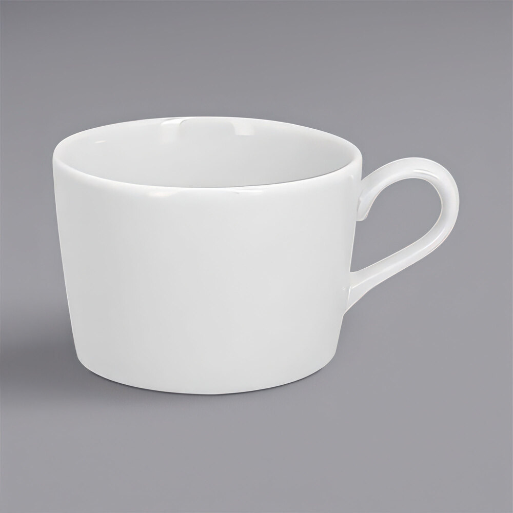 RAK Porcelain Polaris Access 7.8 oz. Bright White Embossed Porcelain Tea Cup - 12/Case