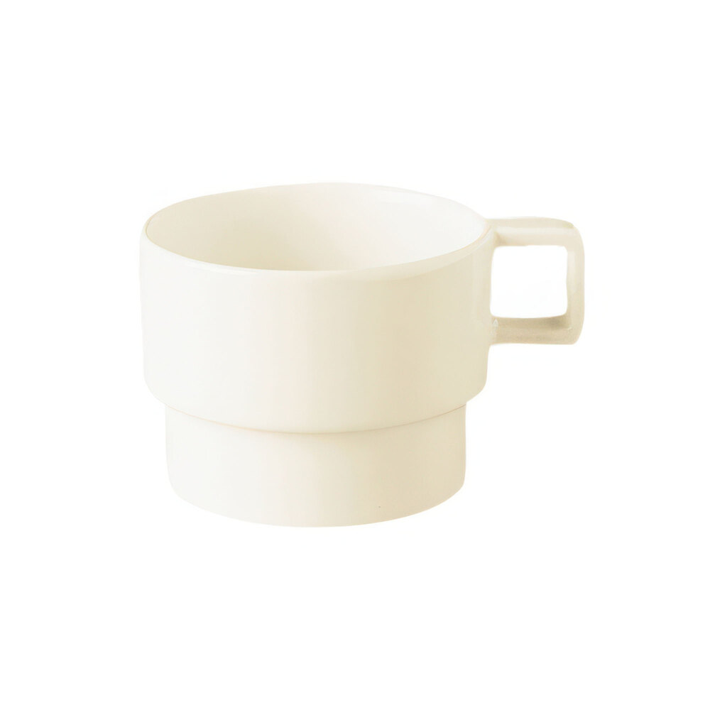 RAK Porcelain NOCU20 Nordic 6.75 oz. Warm White Porcelain Stackable Coffee Cup - 12/Case