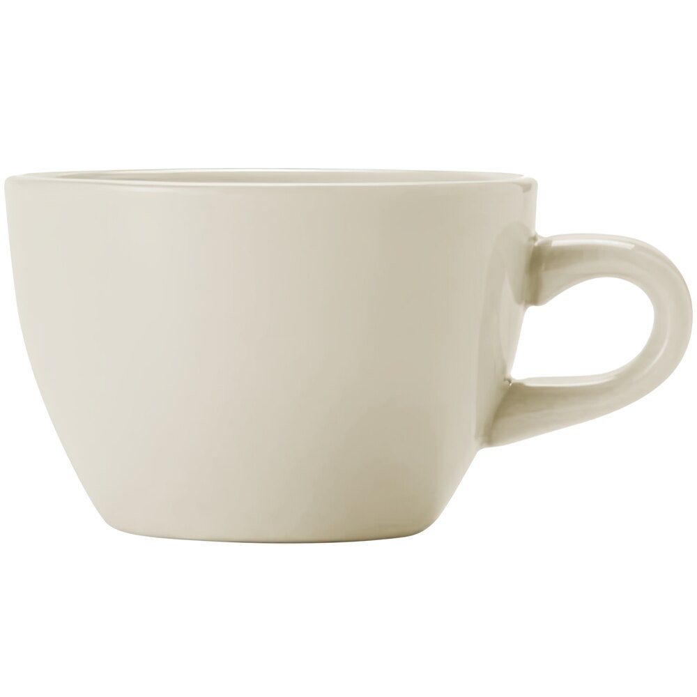 Libbey Porcelana Cream 8 oz. Cream White Porcelain Mohawk Cup - 36/Case