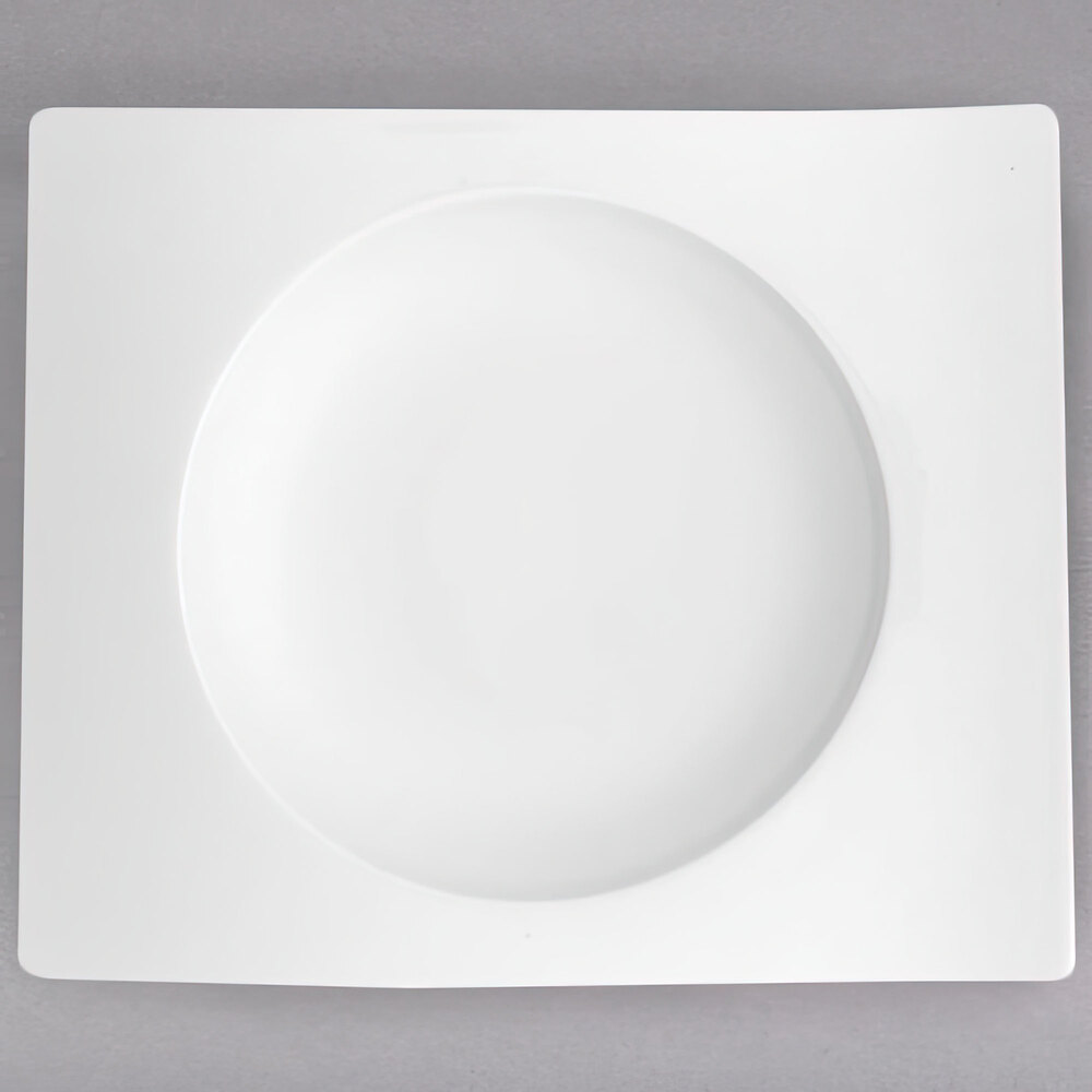 Villeroy & Boch 10-2525-2528 NewWave 7 1/8" x 5 7/8" White Premium Porcelain Saucer - 4/Case