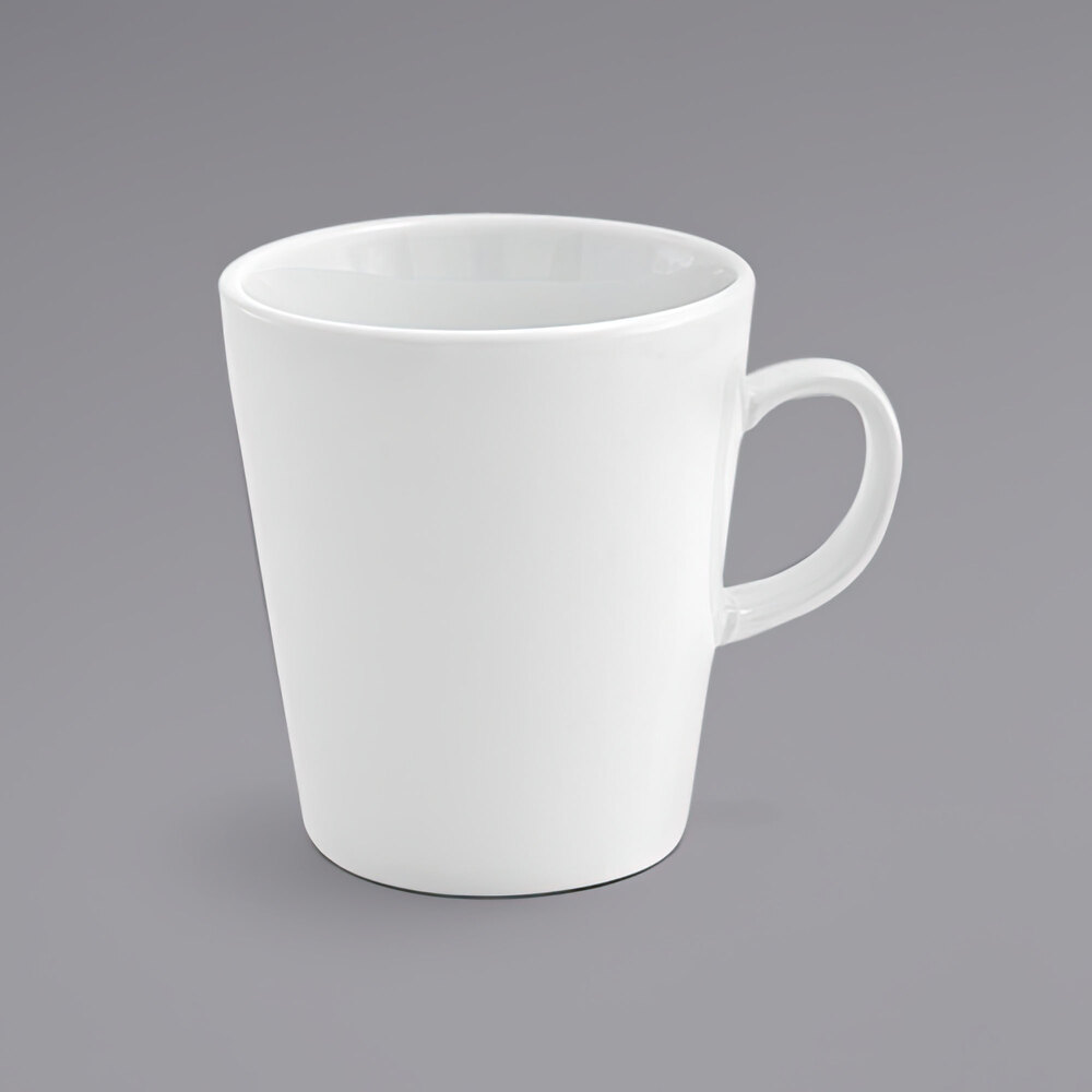 Front of the House DMU010WHP23 Soho 14 oz. Bright White Porcelain Mug - 12/Case