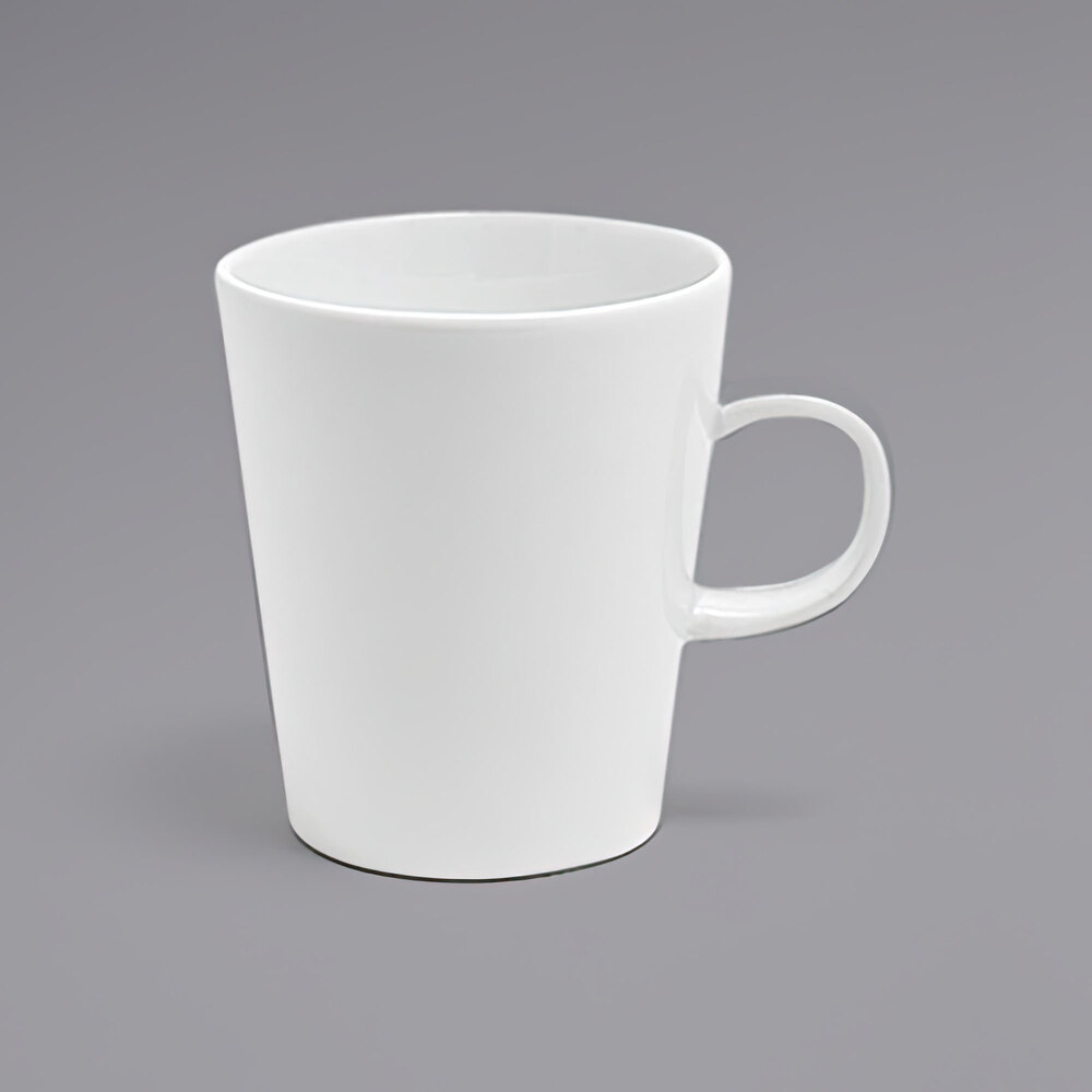Front of the House DMU022WHP23 Soho 8 oz. Bright White Porcelain Mug - 12/Case