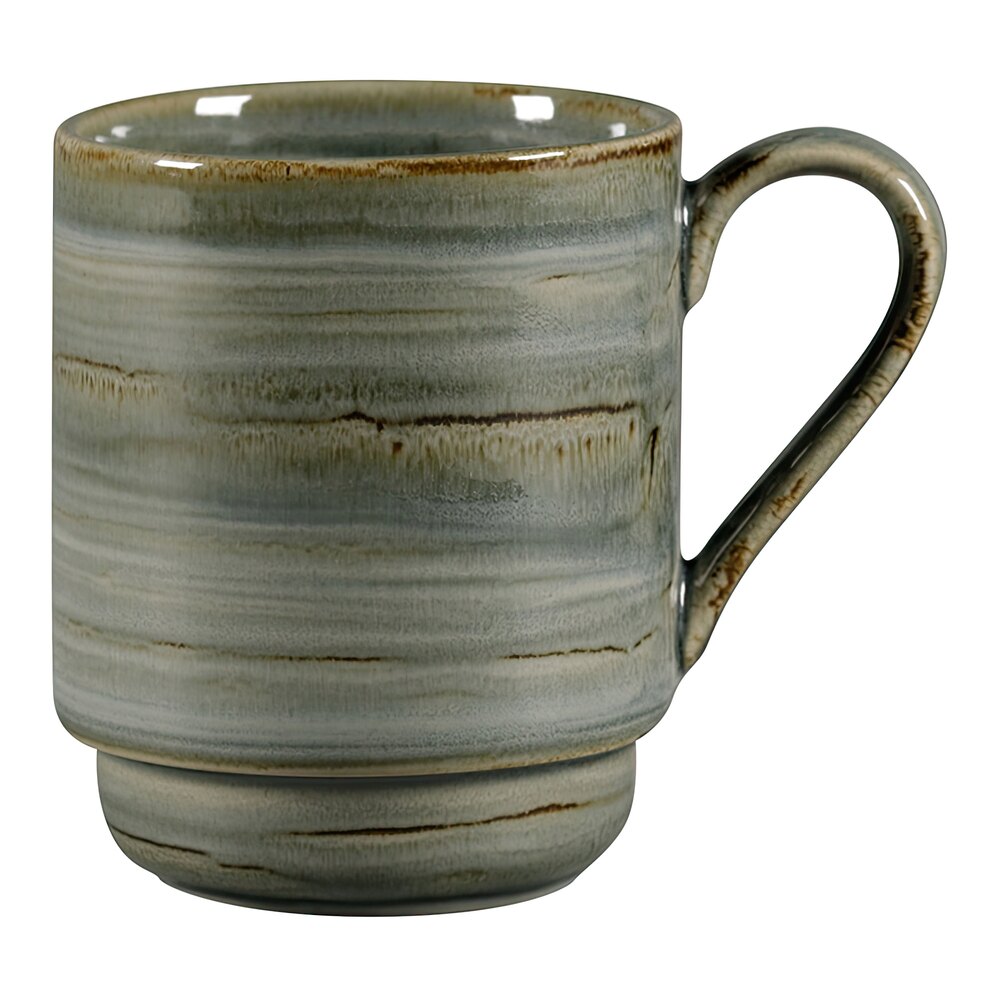 RAK Porcelain Rakstone Spot 10.15 oz. Stackable Peridot Porcelain Mug with Handle - 12/Case