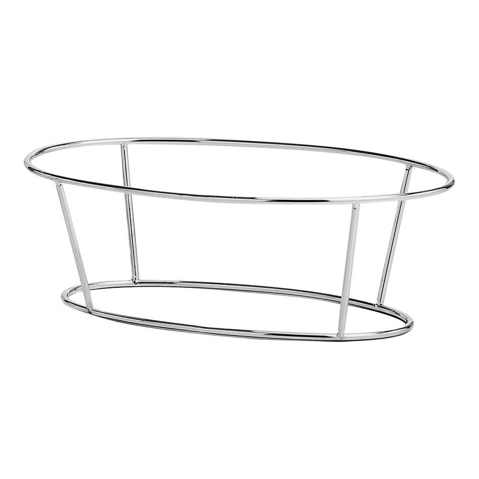 American Metalcraft 4" 2-Tier Stainless Steel Oval Seafood Stand