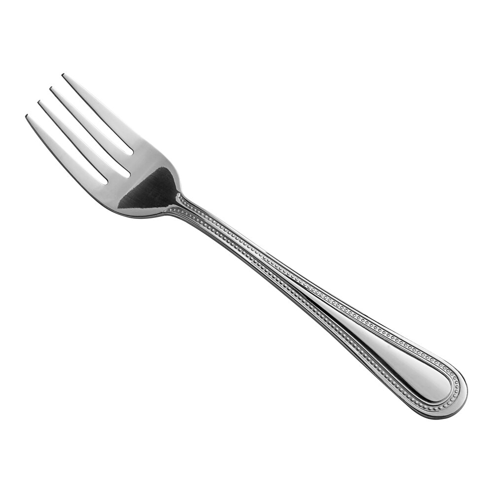 Choice Milton 6 1/2" 18/0 Stainless Steel Medium Weight Salad Fork - 12/Pack