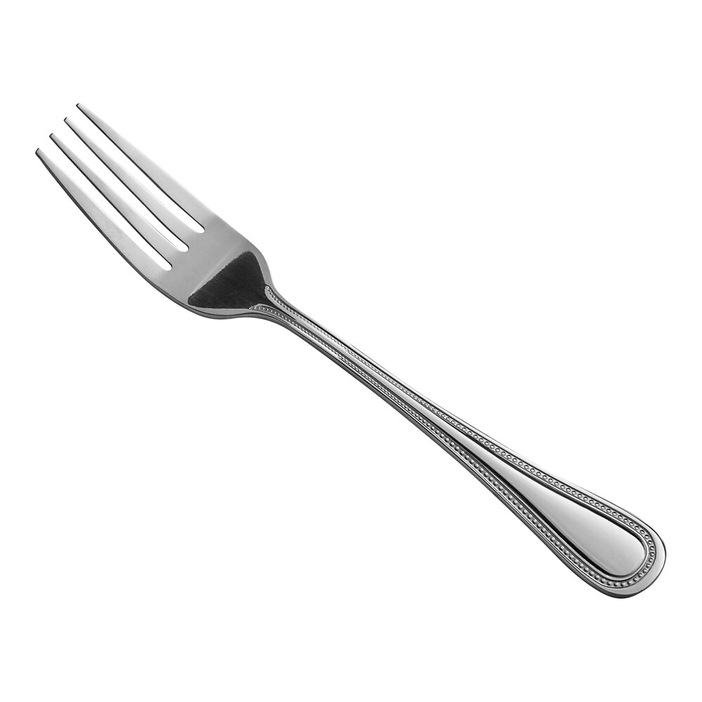Choice Milton 7 5/8" 18/0 Stainless Steel Medium Weight Dinner Fork - 12/Pack