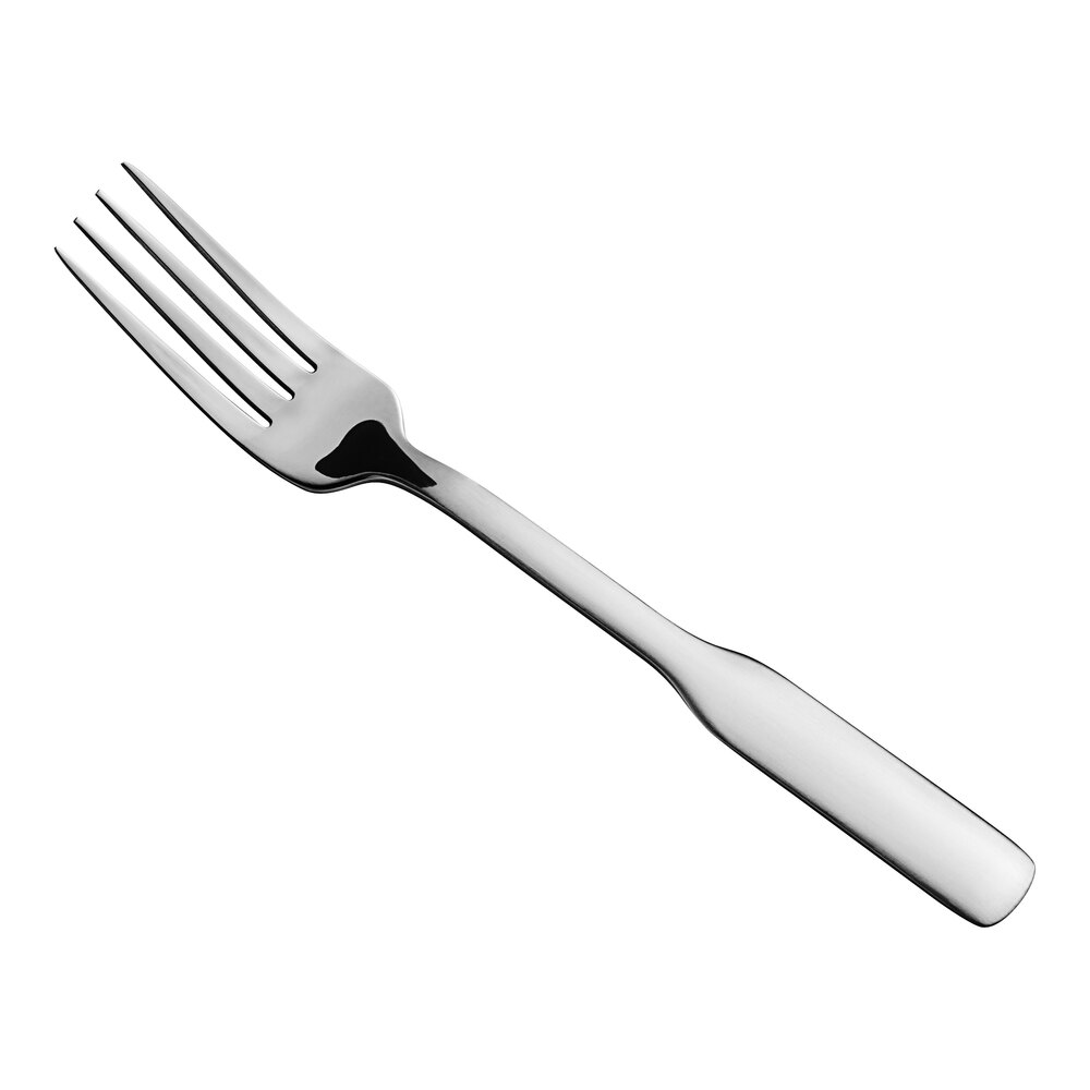Choice Bellwood 7 1/2" 18/0 Stainless Steel Medium Weight Dinner Fork - 12/Pack