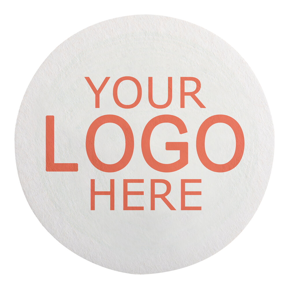 4" White Round 60 pt. Customizable Paper Coaster - 1,000/Case