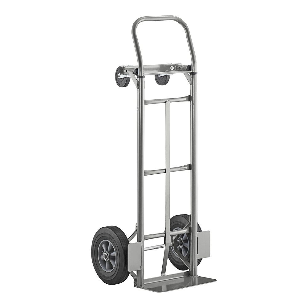 Lavex 500 lb. Gray 2-in-1 Convertible Hand Truck With 10" Solid Rubber Wheels