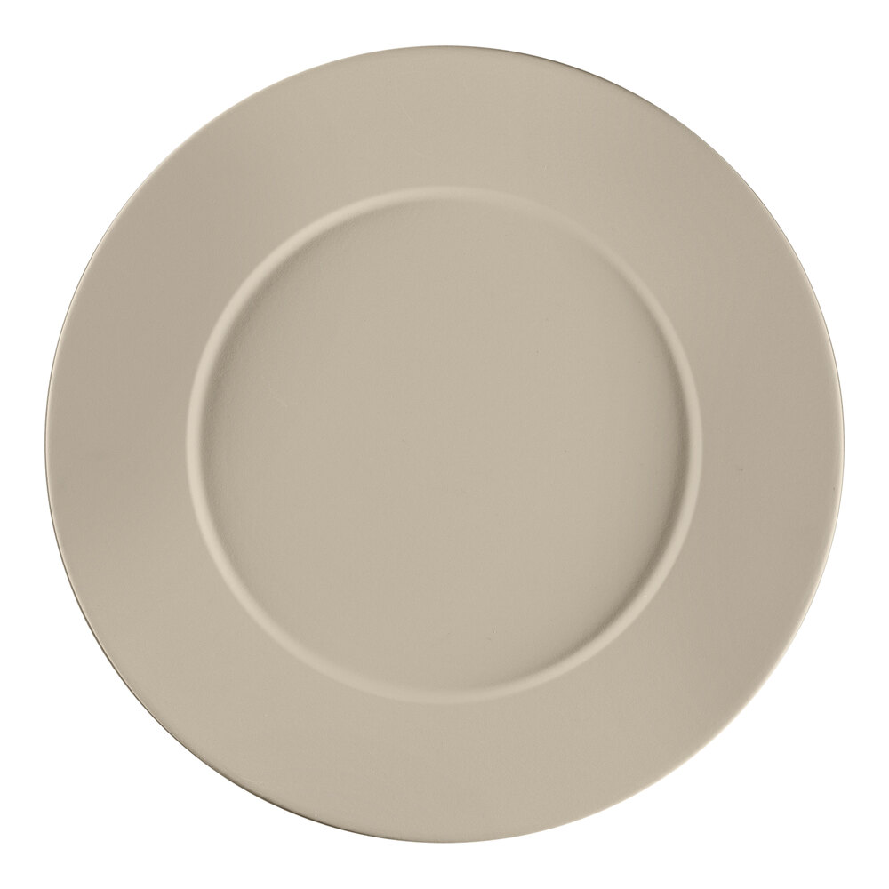 RAK Porcelain Argila Epura 12 13/16" Gray Porcelain Flat Plate - 6/Case