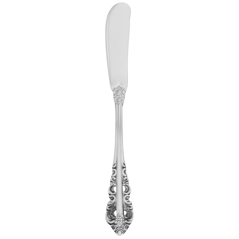Walco Classic Baroque from Steelite International WL6811 7" 18/10 Stainless Steel Extra Heavy Weight Solid Handle Butter Knife - 12/Case