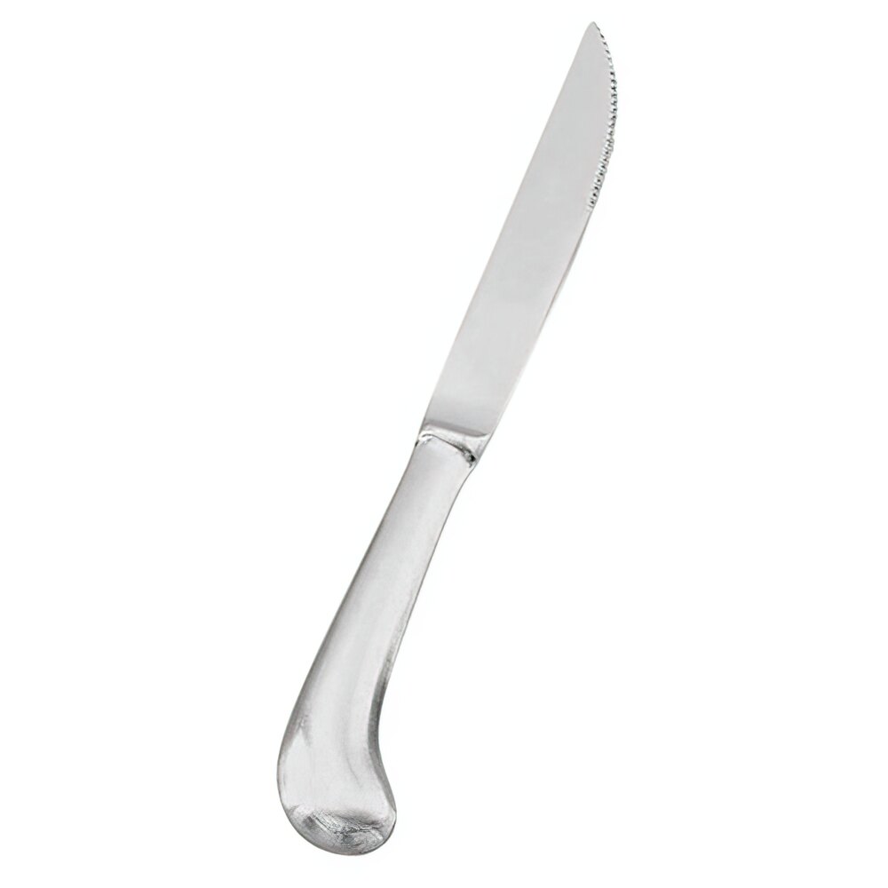 Vollrath 48130 Queen Anne 9 1/2" 18/0 Stainless Steel Heavy Weight Hollow Pistol Grip Handle Steak Knife - 12/Case
