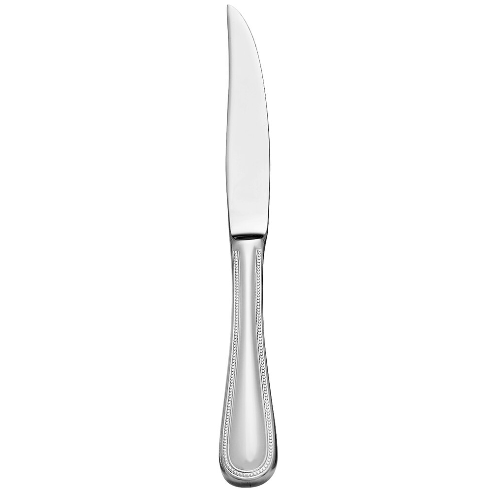 Libbey 407 2762 Calais 8 1/4" 18/8 Stainless Steel Extra Heavy Weight Hollow Handle Steak Knife - 12/Case