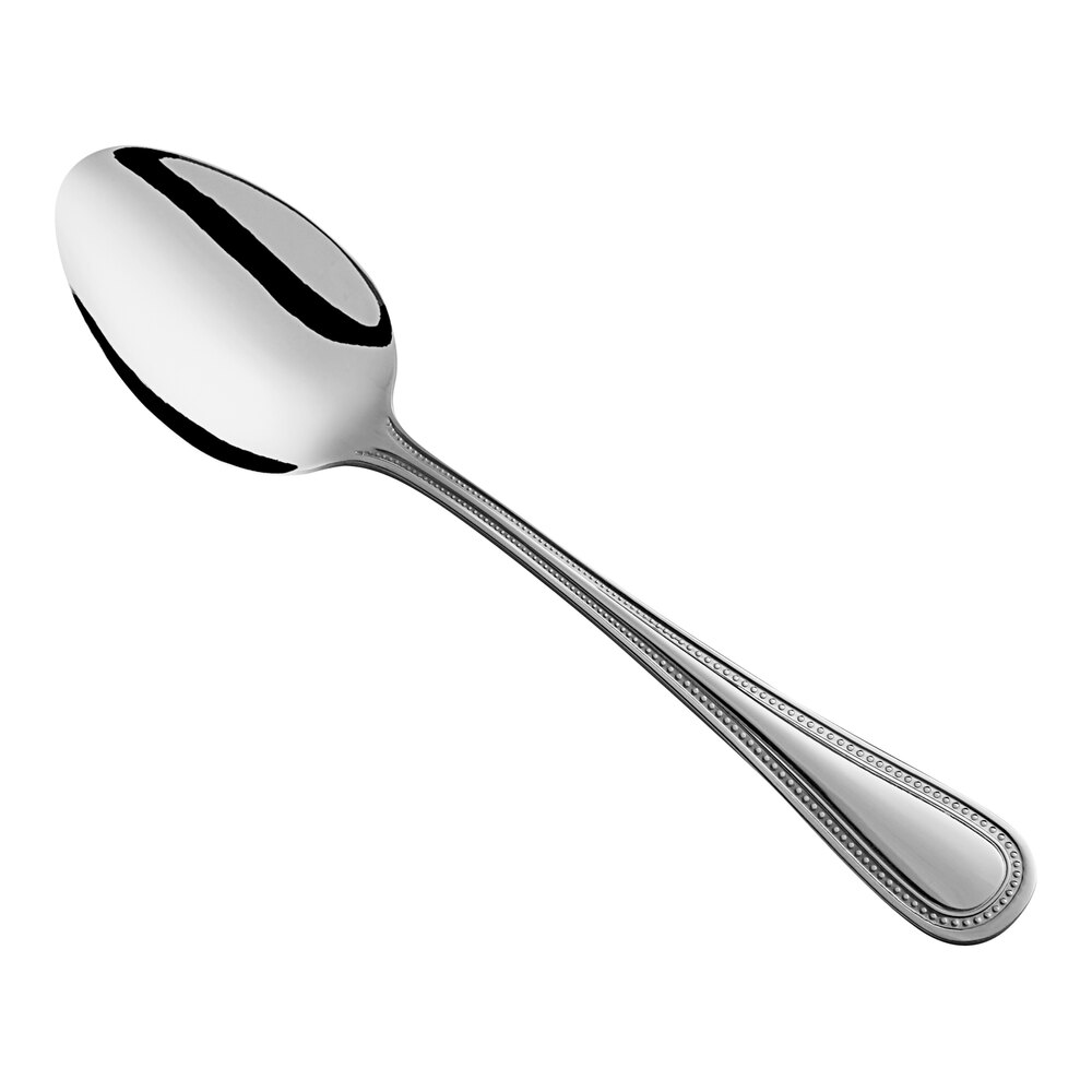 Choice Milton 7 3/8" 18/0 Stainless Steel Medium Weight Dinner / Dessert Spoon - 12/Pack
