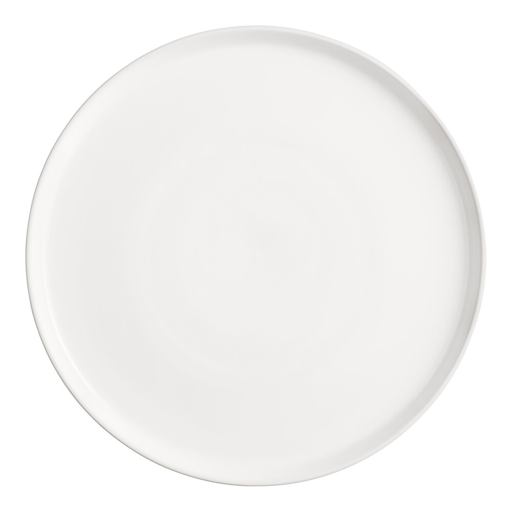 Acopa 13" White Stoneware Pizza Plate - 6/Case