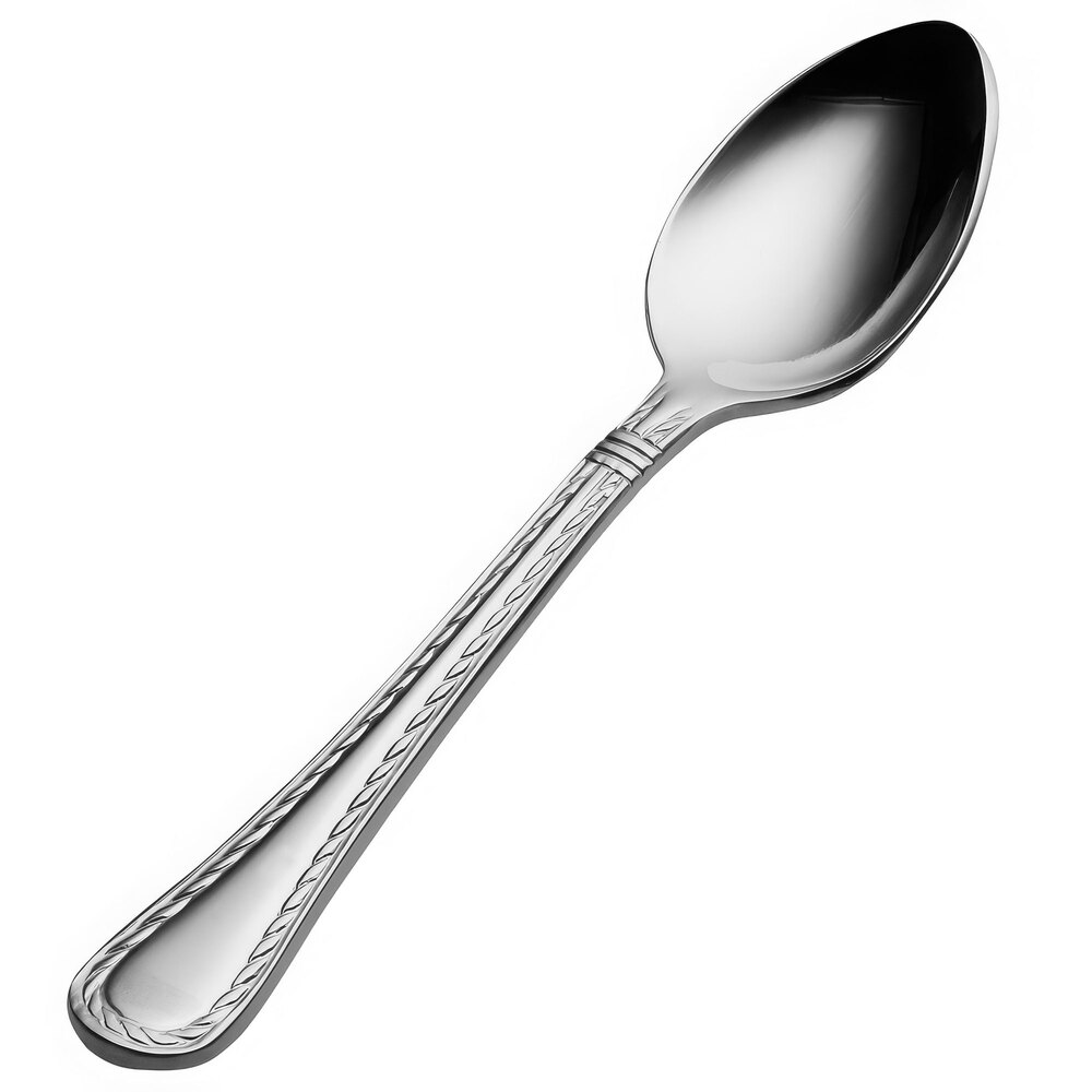 Bon Chef S416 Amore 4 5/8" 18/10 Extra Heavy Weight Stainless Steel Demitasse Spoon - 12/Case