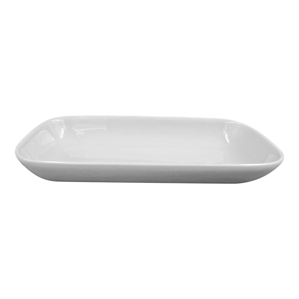 RAK Porcelain Classic Polaris 8 11/16" x 4 5/16" Bright White Porcelain Rectangular Dish - 12/Case