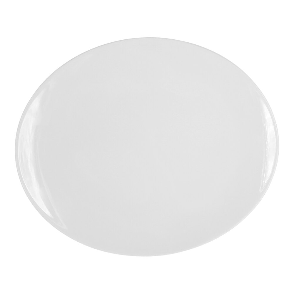 RAK Porcelain Classic Polaris 11 13/16" x 10" Bright White Porcelain Steak Plate - 6/Case