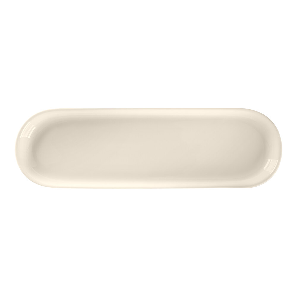 RAK Porcelain Bravura 15 3/4" x 4 11/16" Bone China Oval Tray - 12/Case