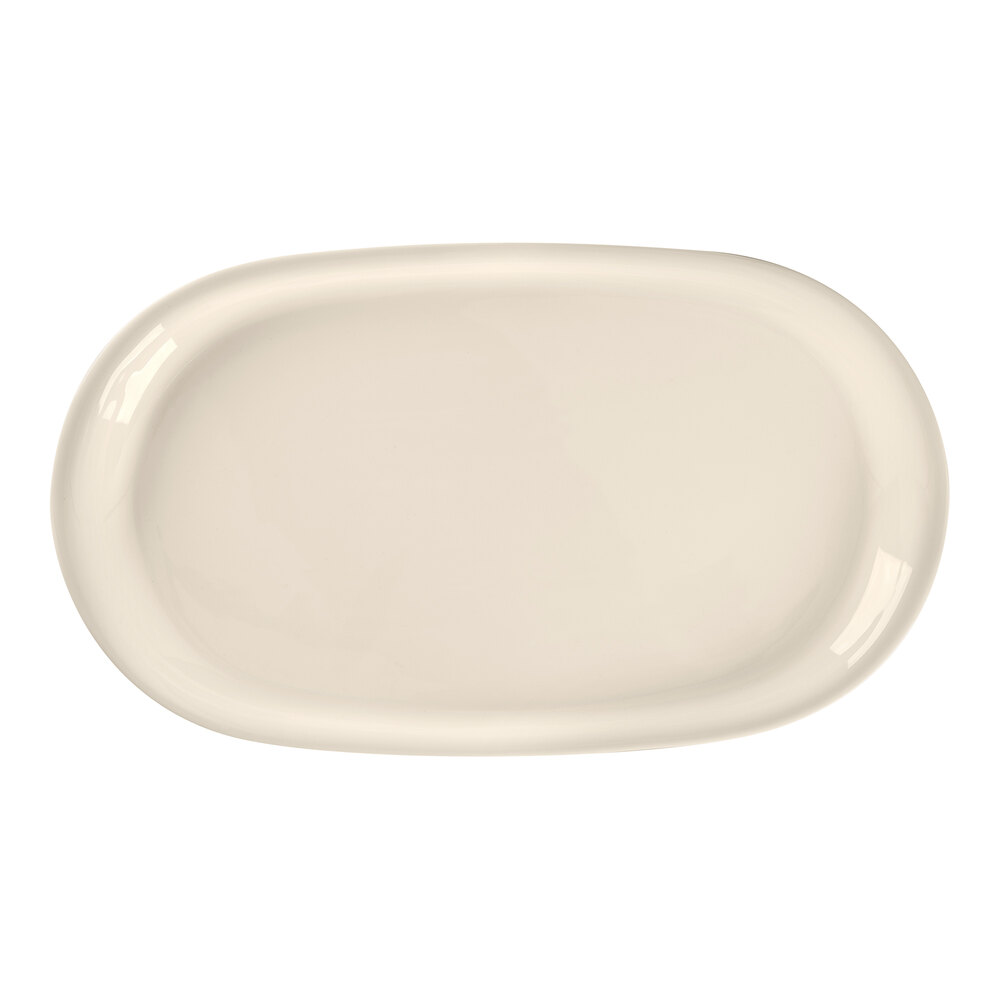 RAK Porcelain Bravura 21 11/16" x 12 5/8" Bone China Oval Tray - 2/Case