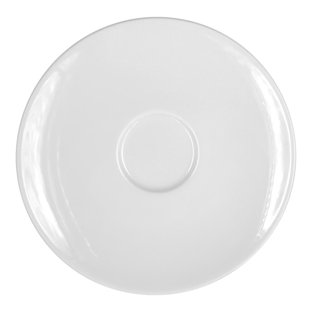 RAK Porcelain Classic Polaris 5" Bright White Porcelain Espresso Cup Saucer - 12/Case