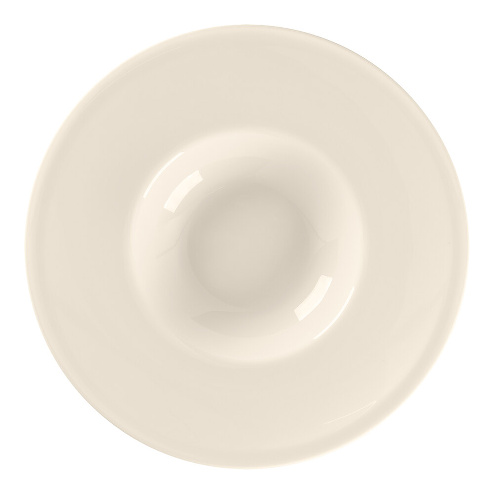 RAK Porcelain Bravura 11 1/2" Bone China Round Gourmet Deep Plate with Rim - 6/Case