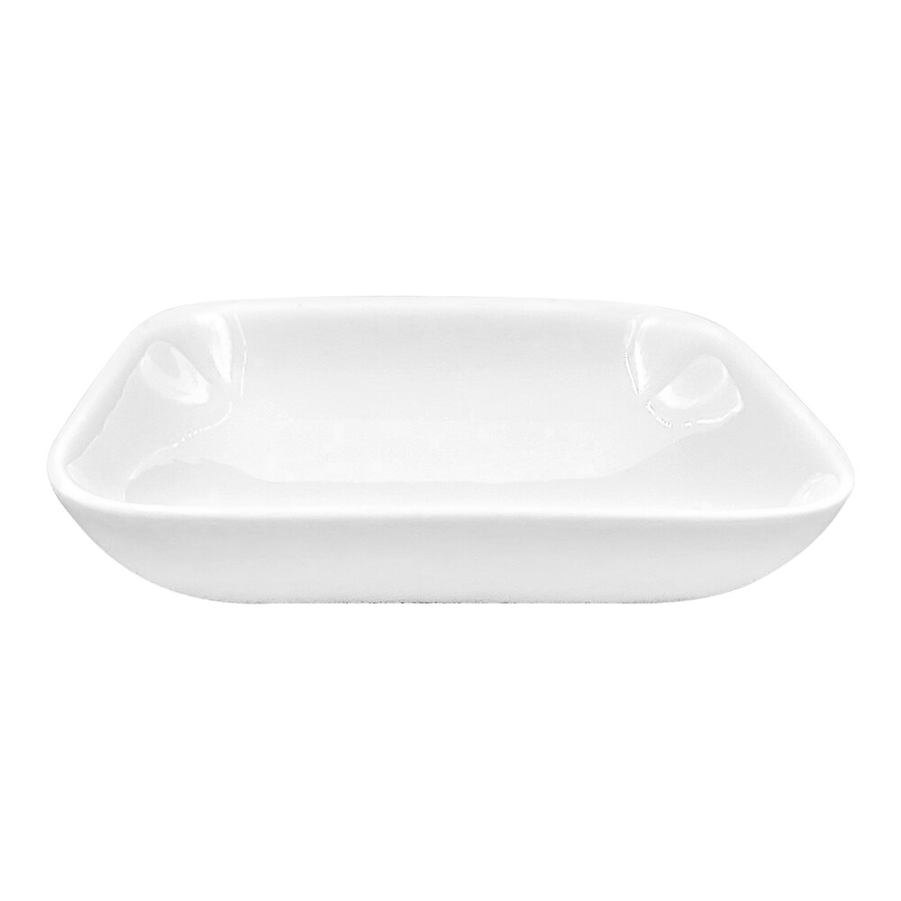 RAK Porcelain Classic Polaris 4 5/16" Bright White Porcelain Square Dish - 24/Case