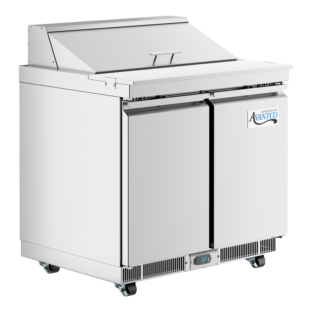 Avantco ZPT-36-FB-WMS 36" VersaHub WiFi-Enabled 2 Door Front Breathing Cutting Top Refrigerated Sandwich Prep Table